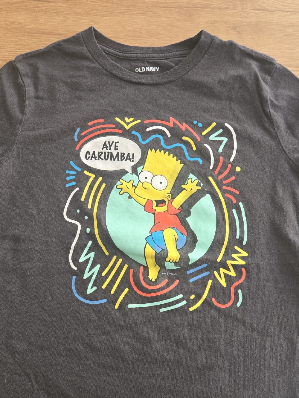 Old Navy Black Kids Bart Simpson Graphic Tee with Multicolor Print